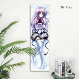 Anime Girl Dakimakura-Style Tapestry, White & Purple Uniform, Soft Bedroom Decor