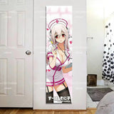 Super Sonico Nurse Cosplay Vertical Wall Tapestry, Anime Girl Long Hanging, Kawaii Pink Decor for Bedroom Dorm & Fan Rooms