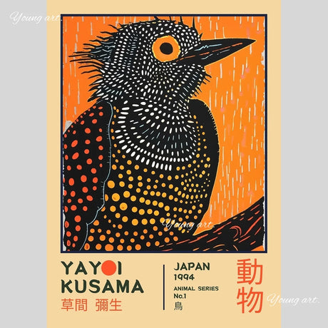 Japanese Yayoi K_Kusama Abstract Canvas Prints Poster Japandi Vintage Animal Aesthetics Art Prints Bedroom Wall Art Home Decor