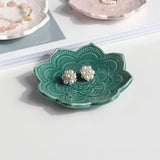 Nordic Ceramic Mandala Small Jewelry Dish Earrings Necklace Ring Storage Plates Fruit Dessert Display Bowl Decoration Tray