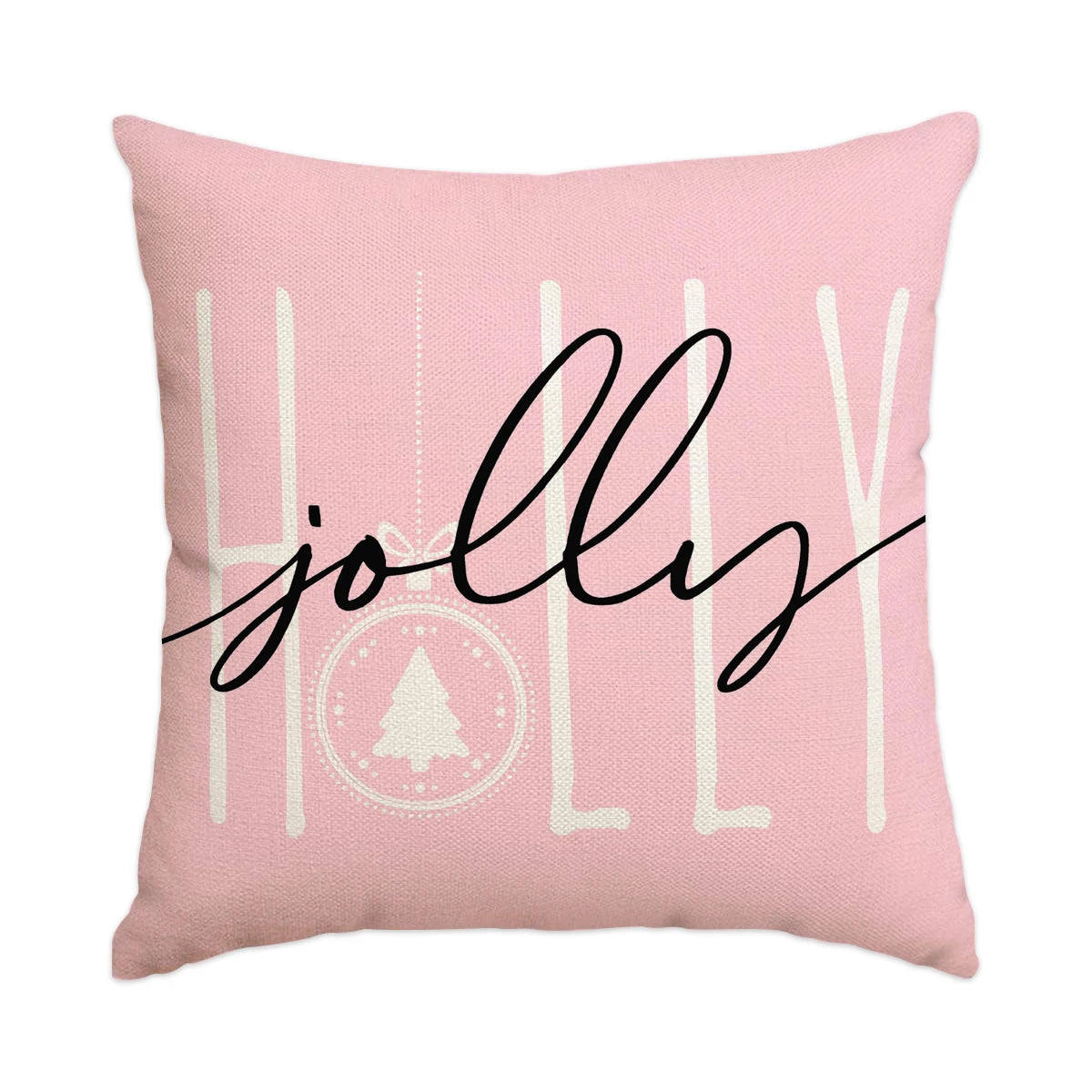 1/4pcs Christmas Pillow Cover, Pink Printed Cushion Cover, Farmhouse Decorative Sofa, Christmas Decoration (without Pillow Core)