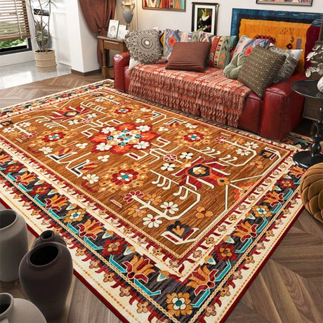 Carpet for Living Room Retro Bohemian Floral Abstract Large Area Rug Home Decoration Pastoral Ethnic Style Bedroom Mat ковер