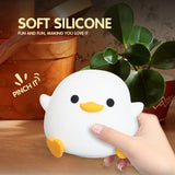 Cute DoDo Duck LED Night Light RGB Colors Rechargeable Dimmable Touch-Sensitive Silicone Bedside Lamp for Nursery Bedroom