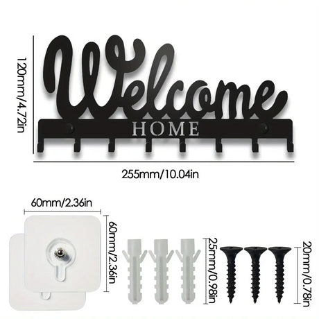 Decorative Metal Key Holder Wall Mounted Key Hooks Hanging Artwork Storage Rack Home Iron Art