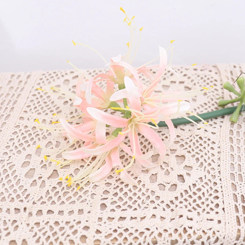 Luxury Long Branch Higan Flower Silk Weathered Orchid Flower Artificial Wedding Christmas Home Garden Decoration Arrangement