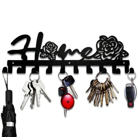 Decorative Metal Key Holder Wall Mounted Key Hooks Hanging Artwork Storage Rack Home Iron Art