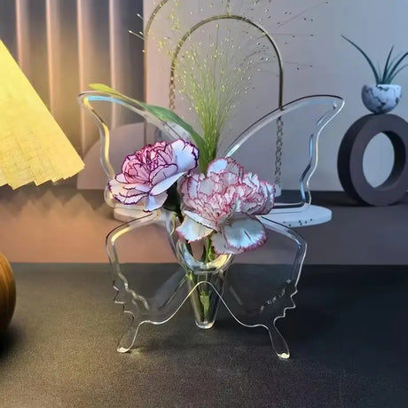2pcs Butterfly Vase Centerpieces – Clear Acrylic Bud for Holidays, Weddings & Flower Arranging