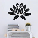 Lotus 3D Mirror Wall Sticker Home Living Room Bedroom Office Hallway Wall Decorations Acrylic Mirror Reflective Wall Sticker