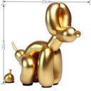Balloon Dog Doggy Poo Statue Resin Animal Sculpture Home Decoration Resin Craft Office Decor Standing black gold