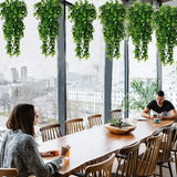 1Pcs Artificial 5Forks Rattan Eucalyptus Wall Hanging Simulation Greenery Fake Hanging Plants Vine Diy  Home Outdoor Decor Plant