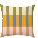 Vibrant Geometric Stripe Pillow Covers, Machine Washable with Zip Closure | Ideal for Living Room Sofa & Bedroom Decor