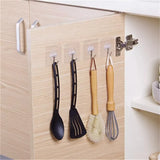 5-30pcs Transparent Stainless Steel Self-Adhesive Hooks Bathroom Towel Clothes Storage Sticker Hook Key Hangers Storage Holder