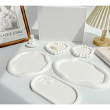 Decorative Prop with Irregular Cloud-shaped Tray Multipurpose Irregular Plaster Tray for Jewelry and Home Decor