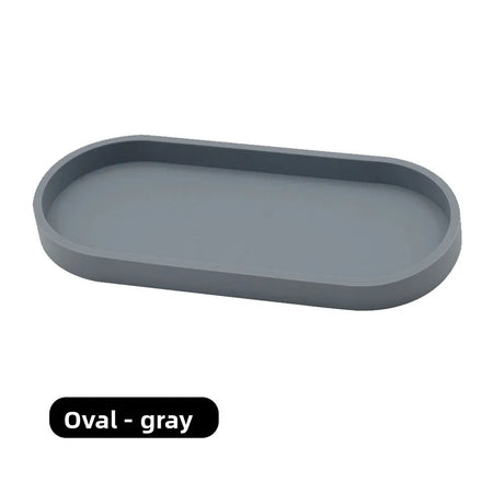 Silicone Decorative Bowl Oval Vanity Organizer Minimalist Soap Tray for Bathroom Jewelry Storage Accessories