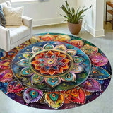 Bohemian Style Circular Carpet Indoor Carpet Bedrooms Circular Floor Mats Suitable Living Rooms Study Rooms Bathrooms Decoration