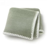 Personalized Name Knitted Acrylic Baby Blanket Breathable Boys Girls Newborn Swaddle Wraps Infant Nap Security Blankets