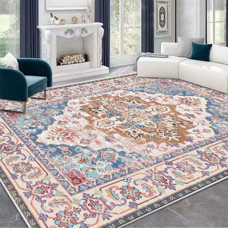 Ethnic Style Mats Retro Persian Style Living Room Sofa Floor Mat Homestay Carpet Fully Covered Bohemian Entrance Doormat Beauty
