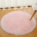 Soft 30/50/70cm Round Carpet Round Long Bedside Rug Fur Artificial Wool Chair Mat Bedroom