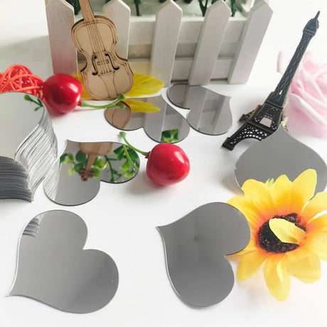 50Pcs Mini Square 5cm/4cm Acrylic Mirror Sticker Self-adhesive Sticker For Wall Bathroom Diy Home Decoration Crafts Decorations