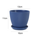 Plastic Flower Pot Succulent Plant Pot with Tray Green Dill Round Double Layer Small Flowerpot Home Office Desktop Decoration