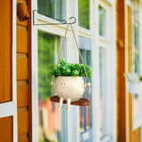Resin Cartoon Swing Wall Hanging Flowerpot - Creative Head Planter for Home Garden Patio Decor, Multifunctional Outdoor Planters