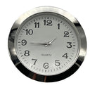 Back 45mm Quartz Movement Clock Craft Clock Insert Scratch-Resistant Lens Silver Tone Bezel Stainless Steel Back