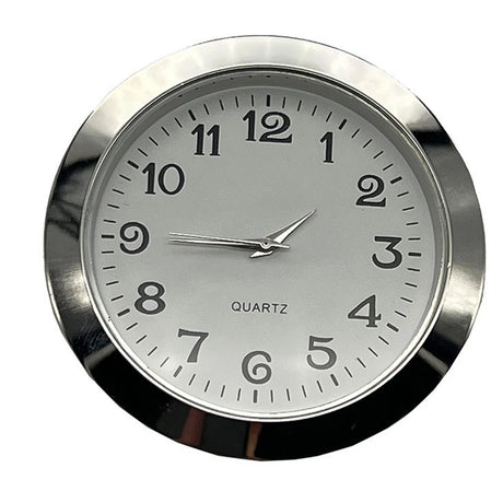 Back 45mm Quartz Movement Clock Craft Clock Insert Scratch-Resistant Lens Silver Tone Bezel Stainless Steel Back