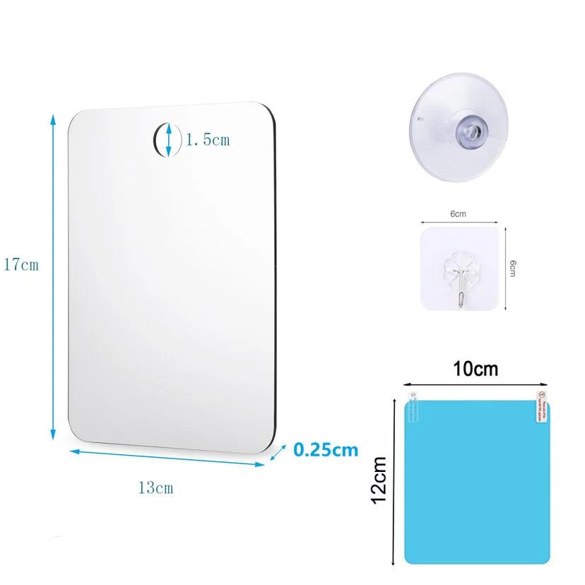 Big Size Acrylic Mirror Bathroom Tools Shower Shaving Washroom Accessories Fogless Fog Free Travel Mirror Unbreakable