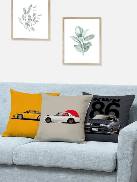 New Sports Car Cushion Cover Full Body Cartoon Pattern Pillow Case for Home Sofa Car Decor Pillowcase 45cm*45cm