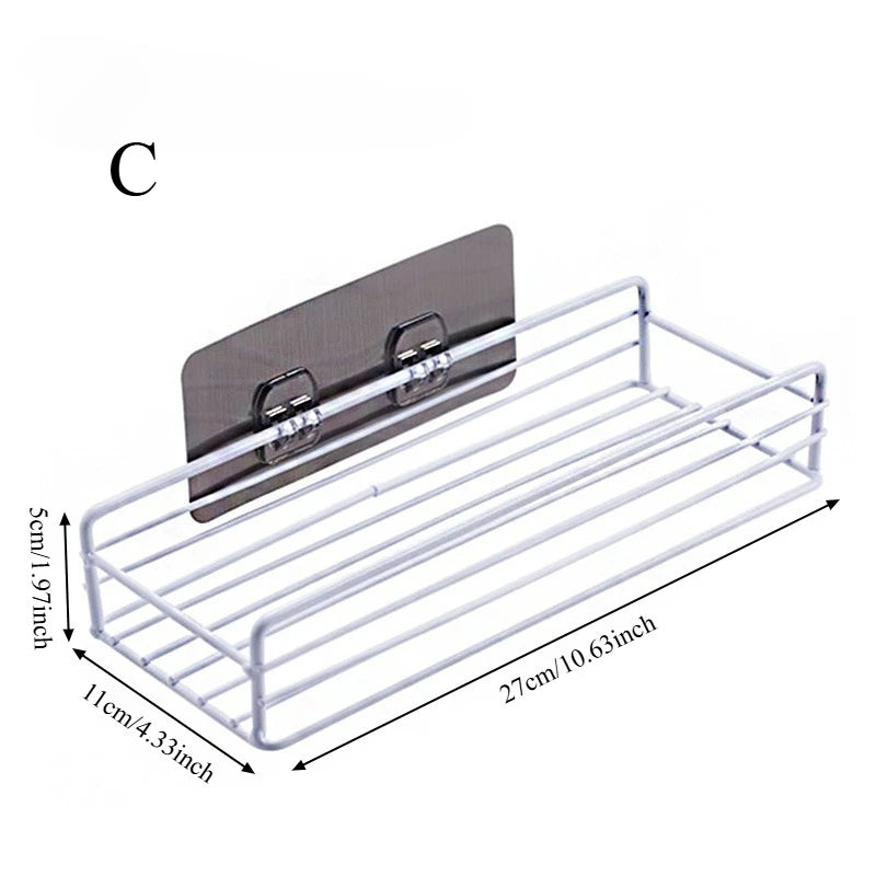 Punch-free Kitchen Cabinet Door Storage Box Iron Rack Wall-mounted Cabinet Plastic Wrap Rack Bathroom Refrigerator Rack