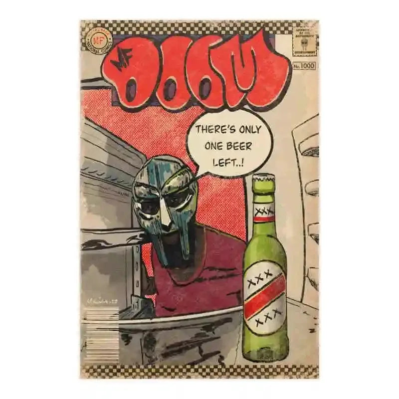 MF Doom Comic Album Poster Aesthetic Rapper Hip Hop Rock Music Band MM Food Mask Canvas For Wall Art Room Decor Home Decoration