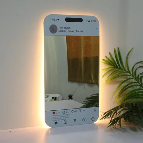 Personalized  LED Social Media Mirror Light Sign Customized Selfie Frame Room Wall Decoration Christmas Birthday Gifts