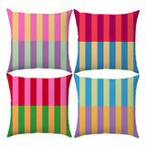 Vibrant Geometric Stripe Pillow Covers, Machine Washable with Zip Closure | Ideal for Living Room Sofa & Bedroom Decor