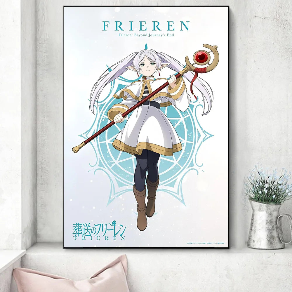 Frieren: Beyond Journey's End Poster Prints For Bedroom Living Room Sôsô no Furîren Anime Canvas Painting Wall Art Home Decor