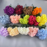 5 Heads Hydrangea Bouquet Silk Artificial Flowers for Party Wedding Living Room Decoration Accessories Home Decor Fake Flowers