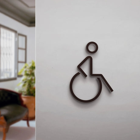 1pc 3D Acrylic Restroom Sign, Unisex - Black and Golden, Easy Door Mount for Hotels and B&Bs, Plastic Material