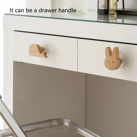 Cute Wall Wooden Hooks Children's Room Animal Hook Wall Keychain Coat Hook Home Decoration Solid Wood Hook Hanger Kitchen Access