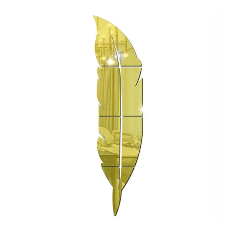 3D Dancing Feathers Mirror Wall Stickers DIY Art Atmosphere Home Shining Wall Stickers House Decoration Living Room Decoration