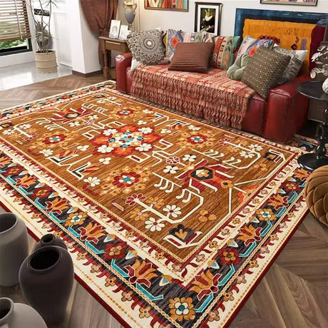 Carpet for Living Room Retro Bohemian Floral Abstract Large Area Rug Home Decoration Pastoral Ethnic Style Bedroom Mat ковер
