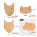Cute Wall Wooden Hooks Children's Room Animal Hook Wall Keychain Coat Hook Home Decoration Solid Wood Hook Hanger Kitchen Access