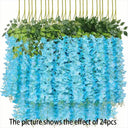 12pcs Wisteria Vine Artificial Flowers Wholesale Trailing Fake String for Home Wedding Party Decor Silk