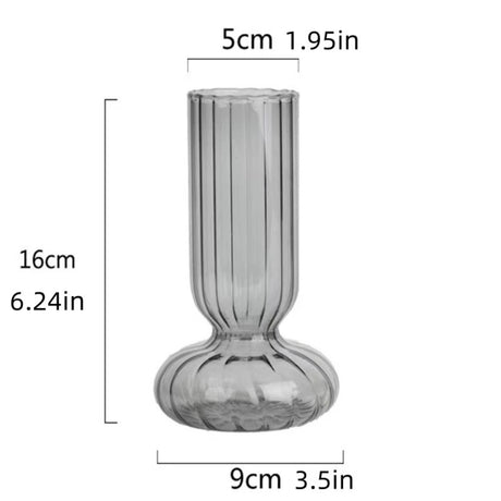 Nordic Creative Striped Colorful Vase Fashion Retro Glass Vase Decoration Ornament Hydroponic Vase for Home Office Decoration
