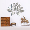 Lotus 3D Mirror Wall Sticker Home Living Room Bedroom Office Hallway Wall Decorations Acrylic Mirror Reflective Wall Sticker