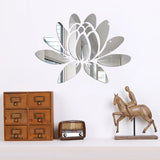Lotus 3D Mirror Wall Sticker Home Living Room Bedroom Office Hallway Wall Decorations Acrylic Mirror Reflective Wall Sticker