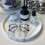 A Round Bathroom Tray, Decorative Vanity Tray, Silicone Soap Holder, Kitchen Countertop Organizer, Coffee Table Decoration, Suitable for Candles, Perfumes, Plants - Decorative Tray