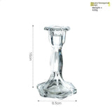 Glass Candle Wick Holder Clear Pillar Table Design Candlestick for Dining Decor