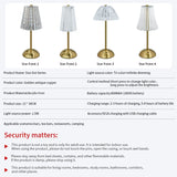 Table Lamp LED Touch Sensor  Dimmable Desktop Night Light Rechargeable Wireless Reading Lamp for Hotel Bar Bedroom Decor Light