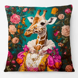 Animals Portrait Poster Pillowcase Horse Dog Fox Flower Giraffe Leopard Tiger Cushion Cover Living Room Square Home Decoration