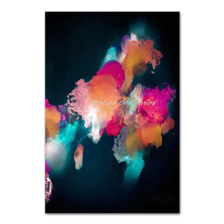 Mintura,Handpainted Abstract Color Block Oil Painting on Canvas Frameless Poster Wall Art Picture Modern Home Decoration Artwork