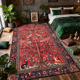 Bohemian Luxury Outdoor Carpet Flower Decoration Retro Style Living Room Rug Sofa Bedroom Easy Clean Washable Floor Mat Soft